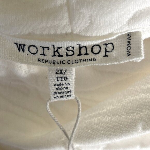 Workshop Republic NWT SZ2X Ivory quilted sweatshirt Comfy Modern Minimalist Chic - Picture 6 of 8